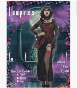 Women Halloween Vampire Costume Fancy Gothic Deluxe Vampire Dress