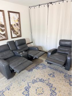 Electric Sofa & chair w recliners & adjustable headrest 🛻Delivery Available🛻