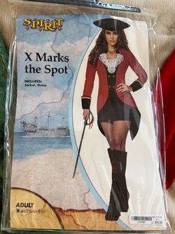 Spirit Halloween X Marks the Spot Pirate Costume Adult Medium 8-10