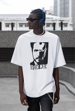 Marvel Avengers Endgame Iron Man & Tony Stark Graphic White T Shirt