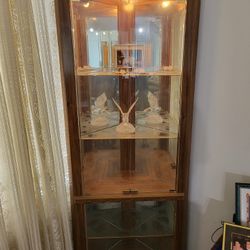 Corner Curio Cabinet. Laminated 