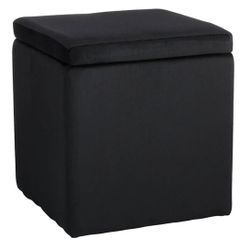 Black Storage Ottoman