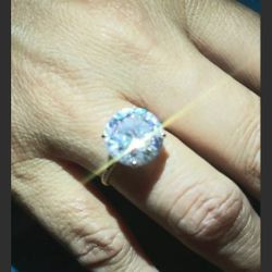 14K Gold Engagement Ring CZ Stone