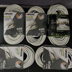Woods 992382 Cord Set, 16/3 40' SJTW White-(5 Available)