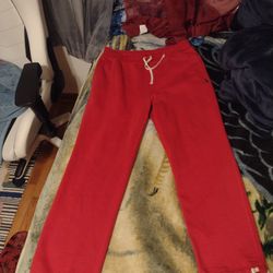 Red Polo Non Cuffed Sweat Pants (L)