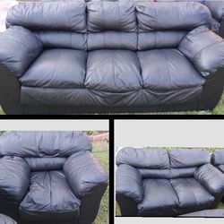 Black Leather Couch Set  3 Piece Sofa Set Couch And Love Seat