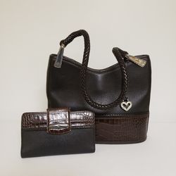 Brighton Leather Handbag w/Matching Wallet
