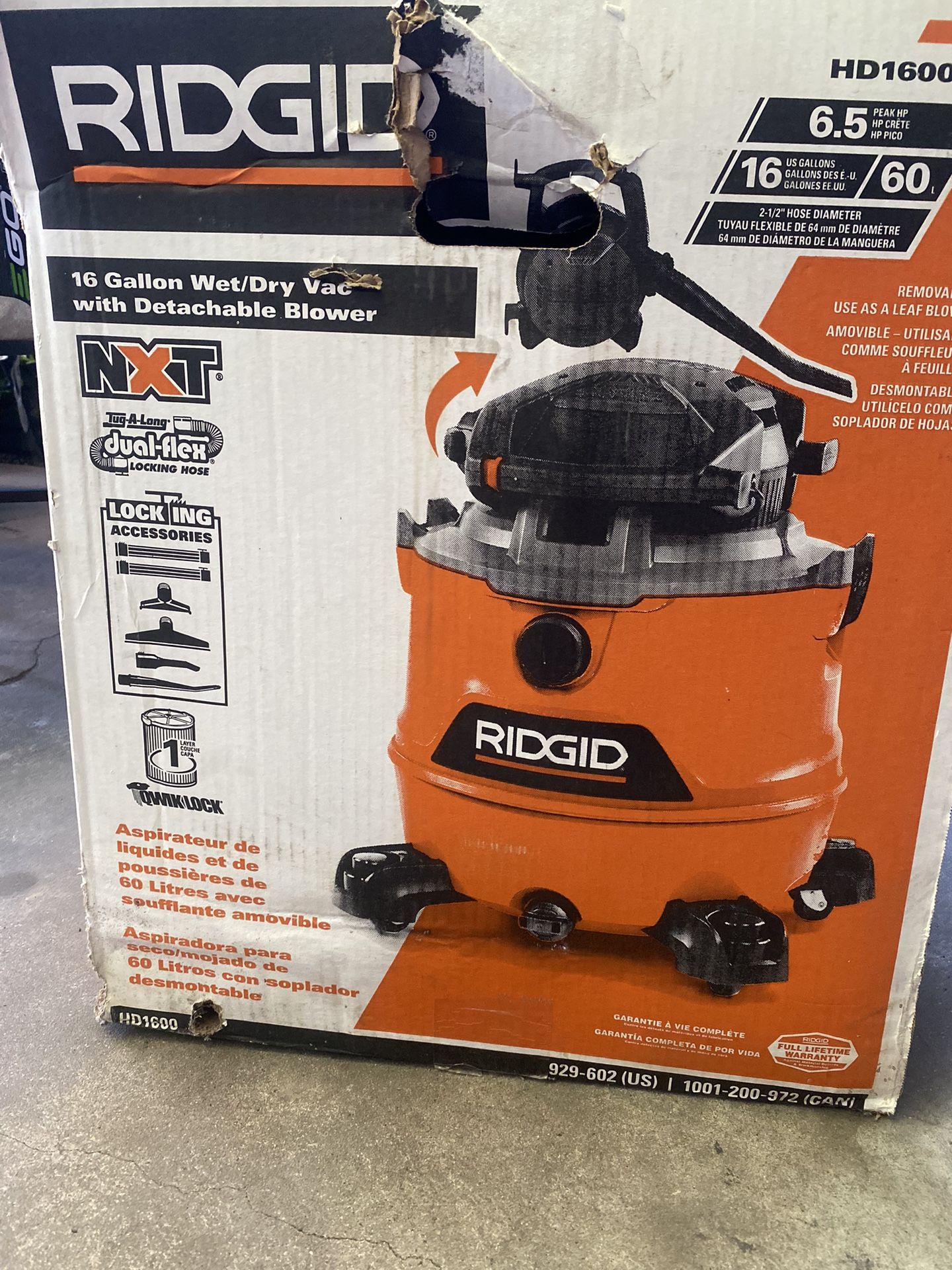 RIGID 16 Gallon Wet/dry Vacuum
