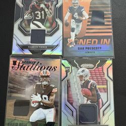 2022 Panini Memorabilia Cards Dak Prescott, David Bell, Dameon Pierce, Tyquan Thornton 
