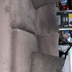 Grey Sofa With Single Chair Sofa - CLEAN - Come Get It Asking 100 OBO 