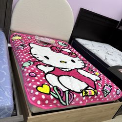 Brand New 🔥 Full Size Bed - White And Light Brown Color @furniture Expo  