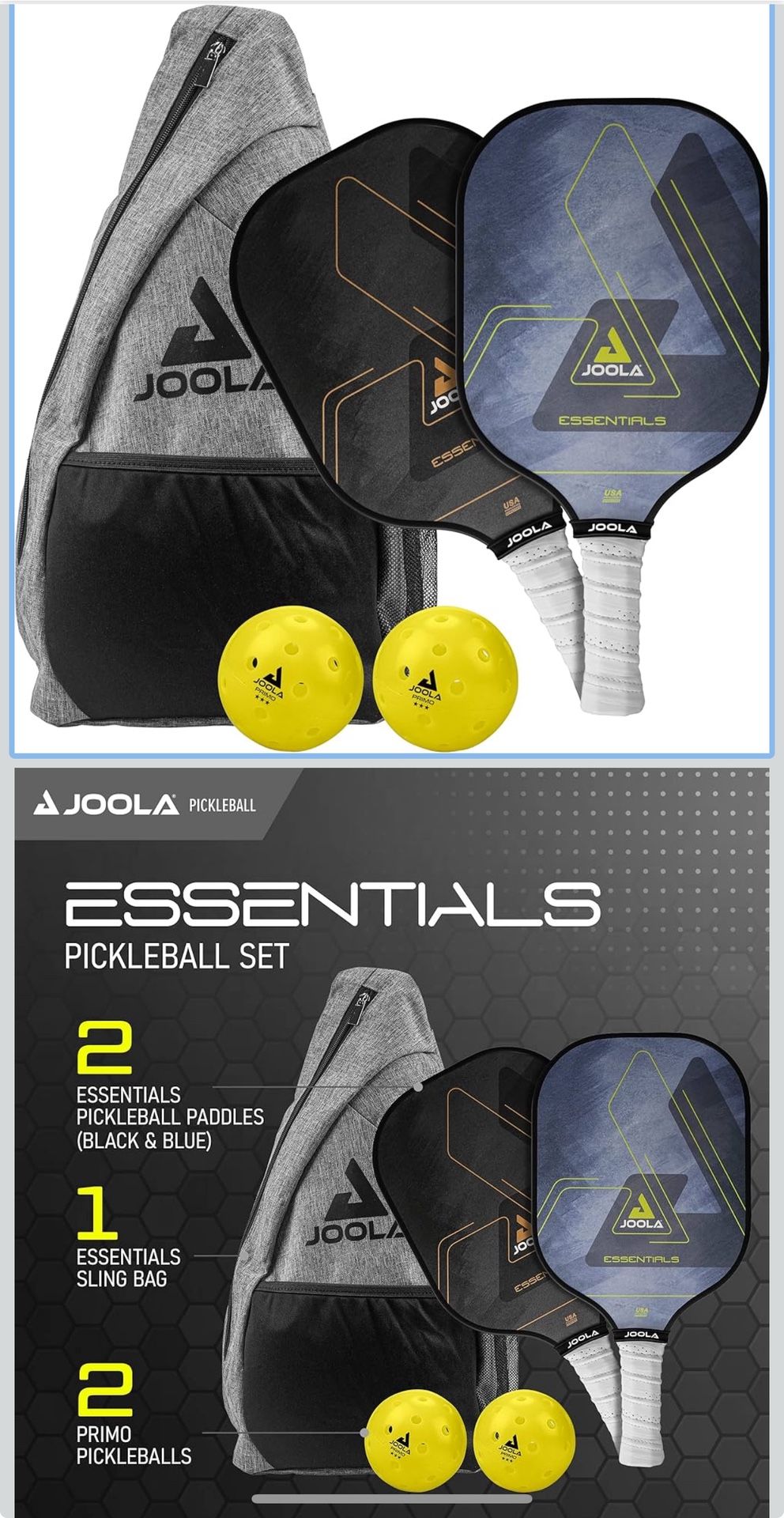 New JOOLA Beastmode by Marshawn Lynch or Essentials Pickleball Paddle Set of Two with Reinforced Fiberglass Surface and Honeycomb Polypropylene Core –