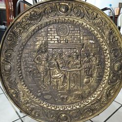 Brass Hammered Plate 24" $10
