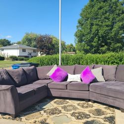 Grey 3 Pieces Sectional Free Delivery Deep Cleaned