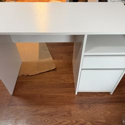 White Desk With Drawers