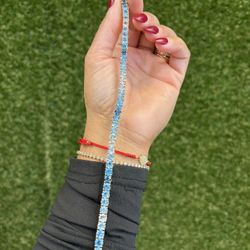 14k Blue Topaz Bracelet 