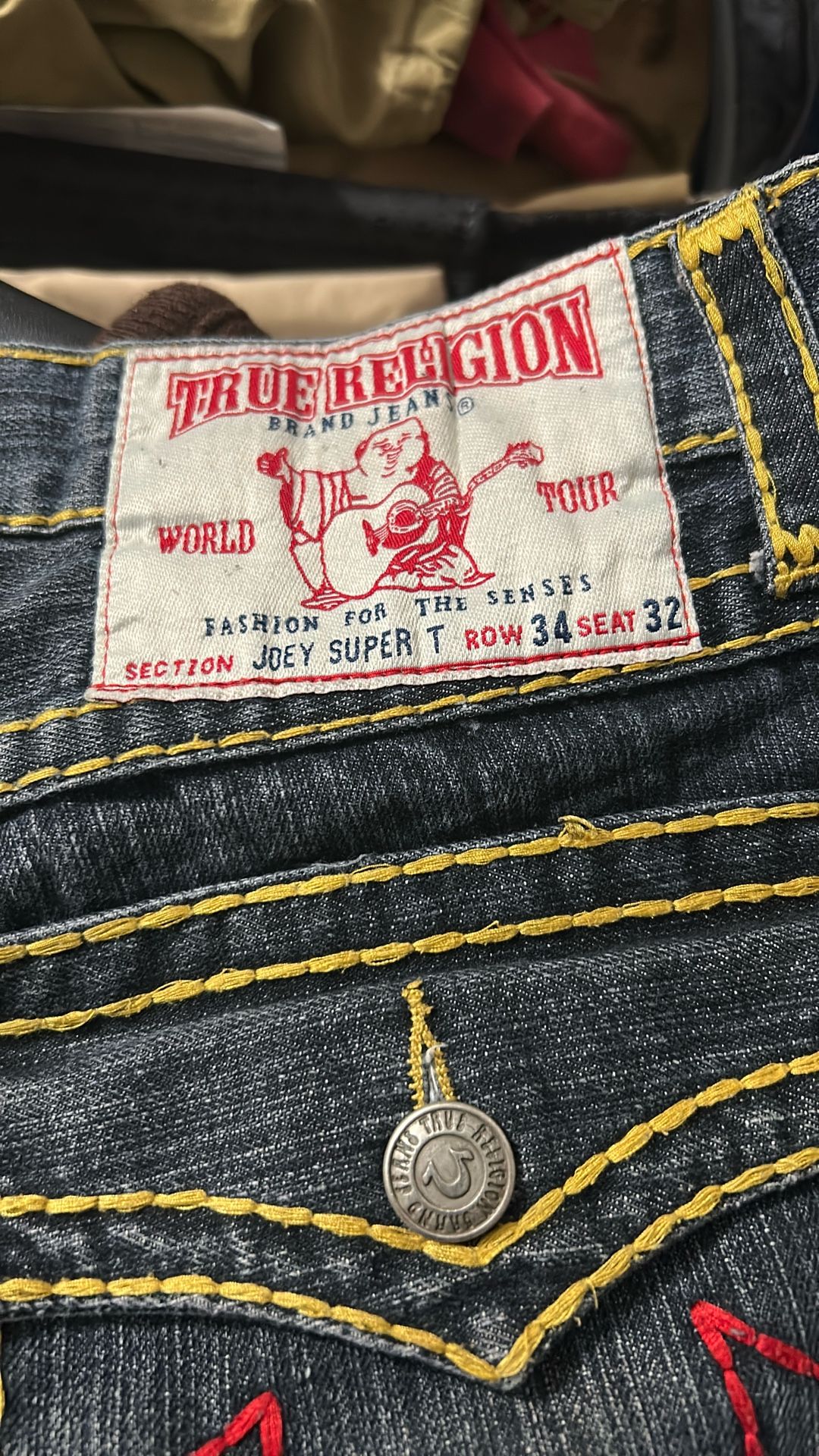 True Religion Joey Super T Men’s Waist 34 Seat 32 Shorts