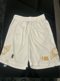 Rare New White & Gold NBA Basketball Workout Shorts Size Small Men’s