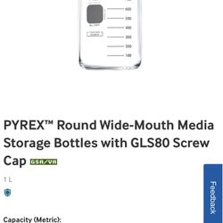 Pyrex Wide Mouth 1L Bottles 