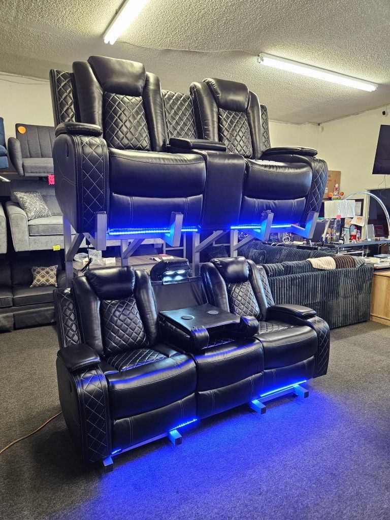 Sofá Y Love Seat Power Con Cargador Inalambrico Y LED $1249