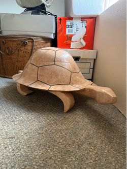 Vintage Postmodern Tessellated Stone Turtle Box / Planter (Maitland-Smith Style)