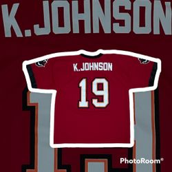 Logo Athletic Jersey Men's LG/XL Red Tampa Bay Buccaneers #19 K. Johnson