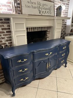 Beautiful Refinished 71inch French Provincial Buffet / Sideboard / Media Console / Dresser / Bar / Entryway Piece