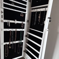 Locking Mirrored Jewelry Cabinet