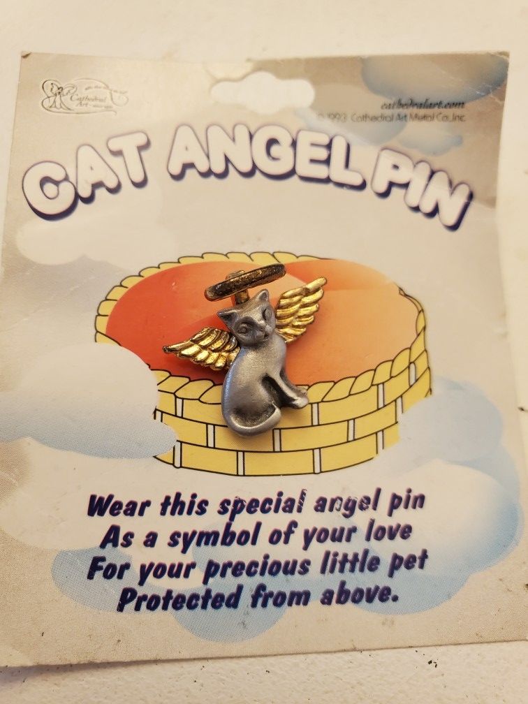 CAT ANGEL PIN Nice Gift For Grieving Fur Parent