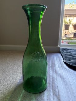 Vintage wine glass emerald green