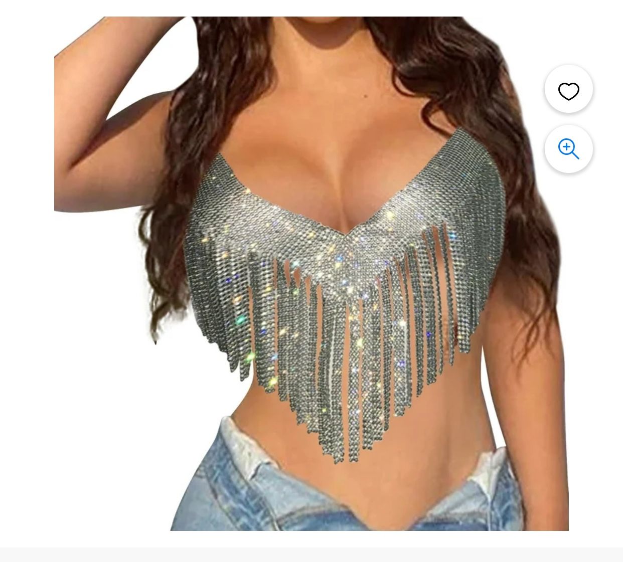 Halter Rhinestone CropWomenSummer Top Corset Tops Night Club  Party Fishnet Tank Top Hot