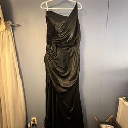 Black Satin Full Length Gown