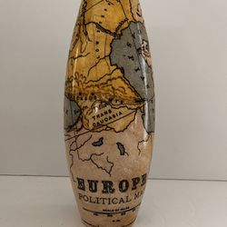 Vase Europe Vintage Political Map Ceramic 8.75” Tall
