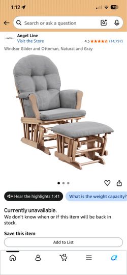 NURSERY Room Angel Line Windsor Glider and Ottoman