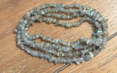 Labradorite Chip Bead Necklace, continuous strand