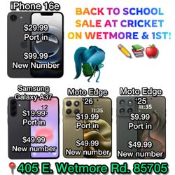 Back to School New Phone Deals at Cricket on Wetmore & 1st!
