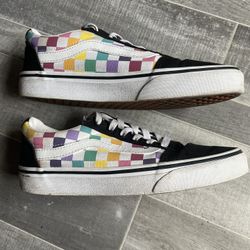 Vans rainbow checkered shoes Women’s Size 7