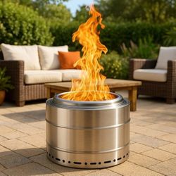 SURESTOVE Smokeless Fire Pit Outdoor Wood Burning Portable Stainless Steel