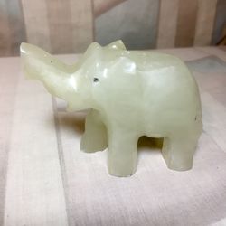 Elephant - carved from small white stone