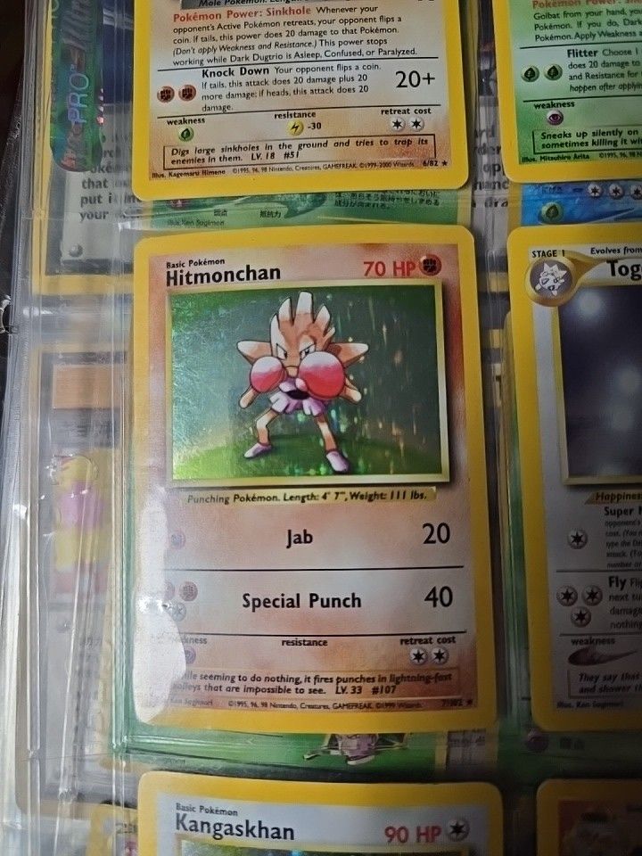 Hitmonchan 7/102 Holo Rare Base Set Pokémon Card