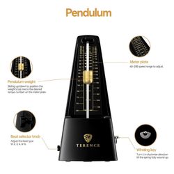 Mechanical Metronome for Piano Guitar Violin Bass Drum and Other Musical Inst...