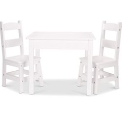 Kids Activity Table W/2 Chairs (White) Melissa & Doug