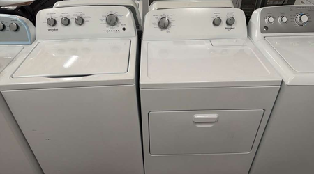 Whirlpool Top Load Washer + Electric Dryer Set – White, Simple Knob Controls