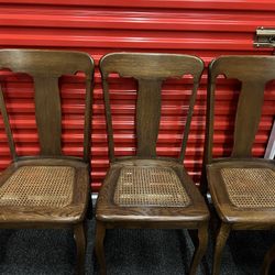 Vintage Six Cane Seat Dining Room Chairs