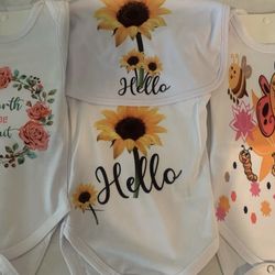 Personalized Baby Onesie And Bibs Set