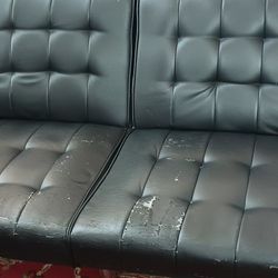 Black Futon Loveseat And Convertible Bed $35
