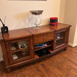 Wooden Table With Cabinets