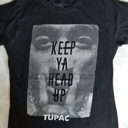 Tupac Keep Ya Head Up Black Tshirt