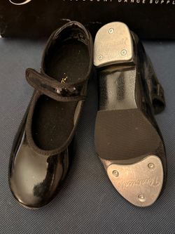 Theatricals Black Patent Tap Shoes Girls Size 10.5 T9050C