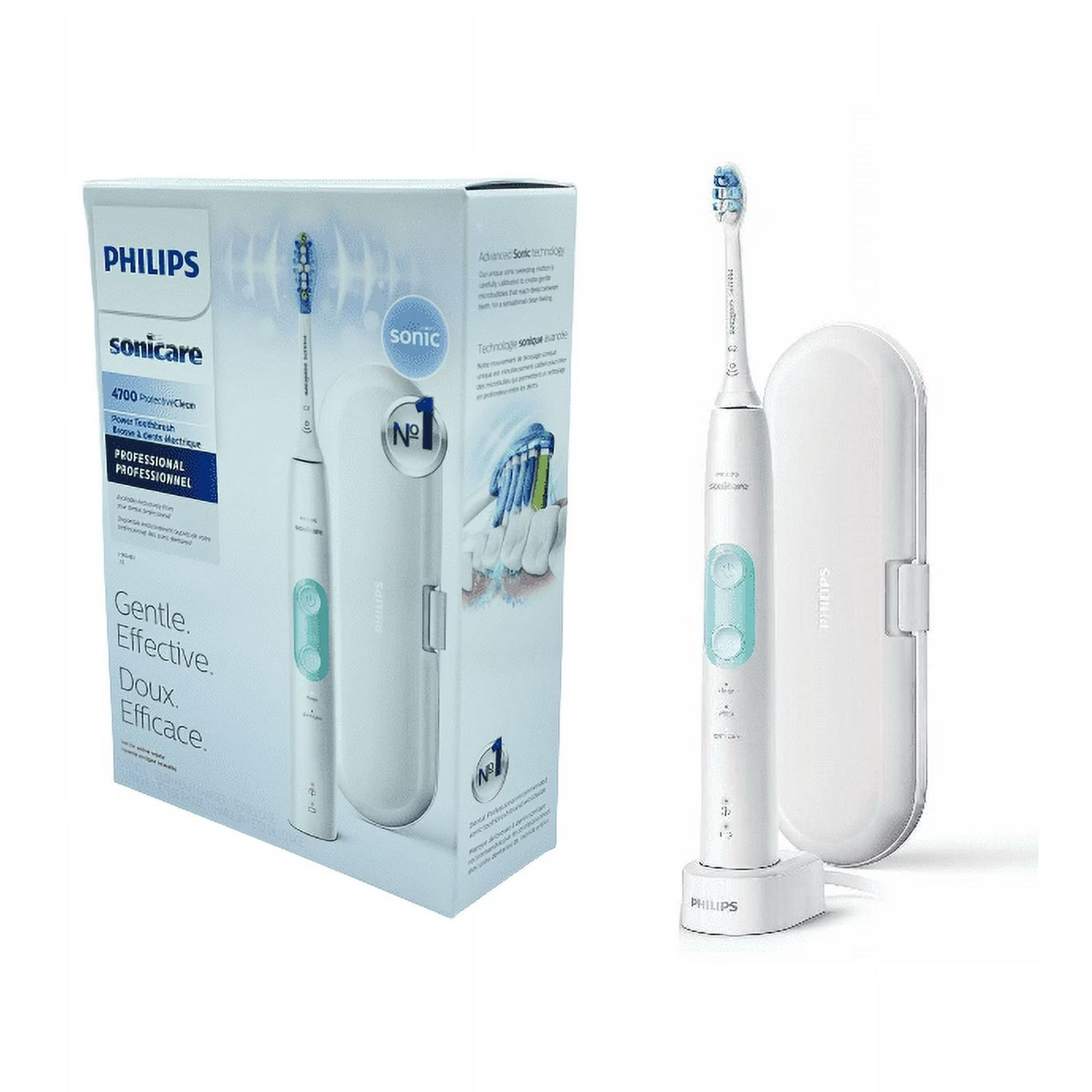 Philips Sonicare Electric Toothbrush ProtectiveClean 4700 Sonic Gently Clean White Mint with C3 Brush Head